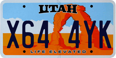 UT license plate X644YK