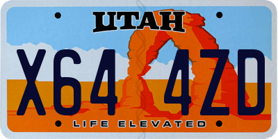 UT license plate X644ZD