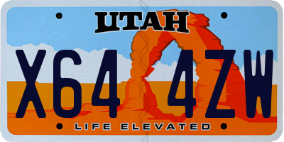 UT license plate X644ZW