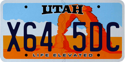 UT license plate X645DC