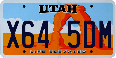 UT license plate X645DM