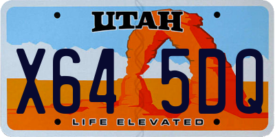 UT license plate X645DQ