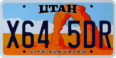 UT license plate X645DR