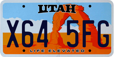 UT license plate X645FG