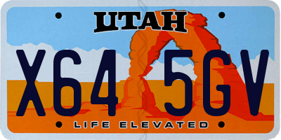 UT license plate X645GV