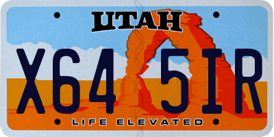 UT license plate X645IR