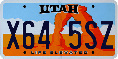 UT license plate X645SZ
