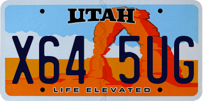 UT license plate X645UG