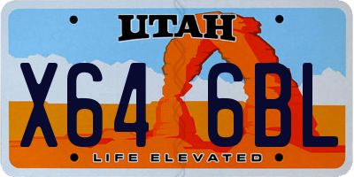 UT license plate X646BL