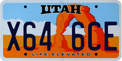 UT license plate X646CE