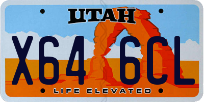 UT license plate X646CL