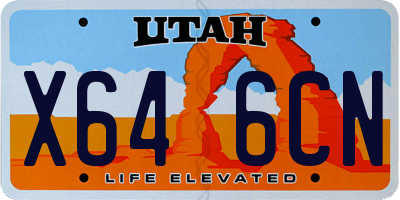 UT license plate X646CN