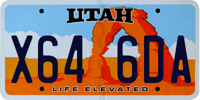 UT license plate X646DA