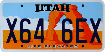 UT license plate X646EX