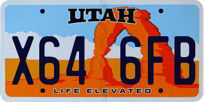 UT license plate X646FB