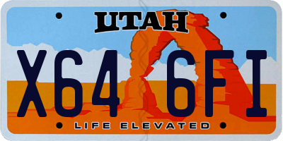 UT license plate X646FI