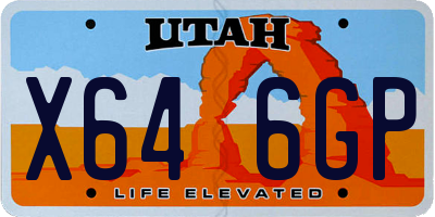 UT license plate X646GP