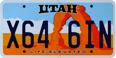 UT license plate X646IN