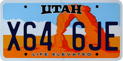 UT license plate X646JE