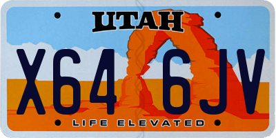 UT license plate X646JV