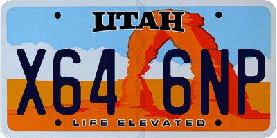 UT license plate X646NP