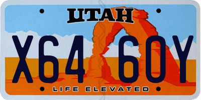 UT license plate X646OY