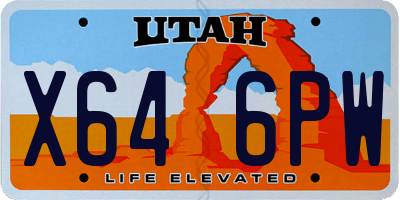 UT license plate X646PW
