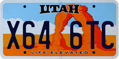 UT license plate X646TC