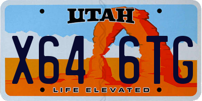 UT license plate X646TG