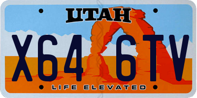 UT license plate X646TV