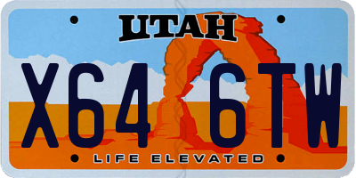 UT license plate X646TW