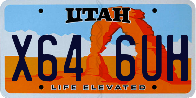 UT license plate X646UH