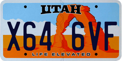 UT license plate X646VF