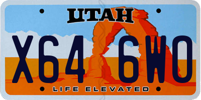 UT license plate X646WO