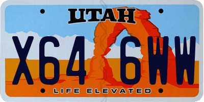 UT license plate X646WW