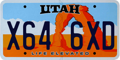 UT license plate X646XD