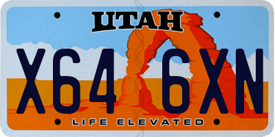 UT license plate X646XN