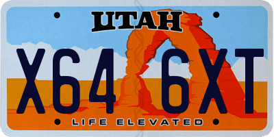 UT license plate X646XT