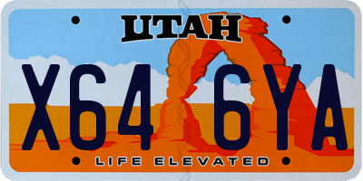UT license plate X646YA
