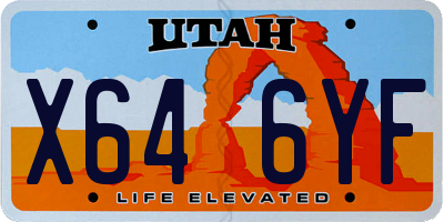 UT license plate X646YF