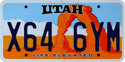 UT license plate X646YM