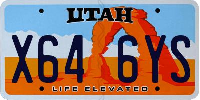 UT license plate X646YS