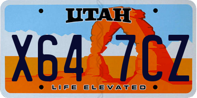UT license plate X647CZ