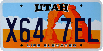 UT license plate X647EL
