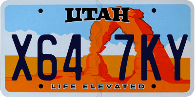 UT license plate X647KY