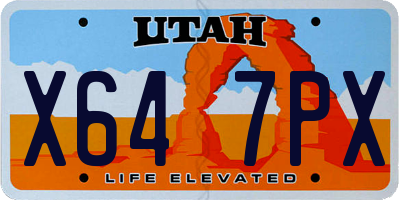 UT license plate X647PX