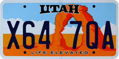 UT license plate X647QA
