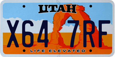 UT license plate X647RF
