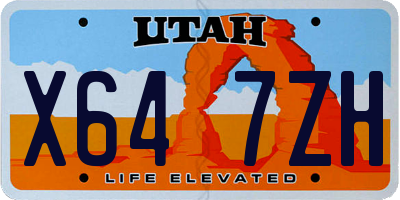 UT license plate X647ZH