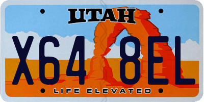UT license plate X648EL